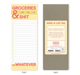 Groceries and Shit Make-a-List Pad