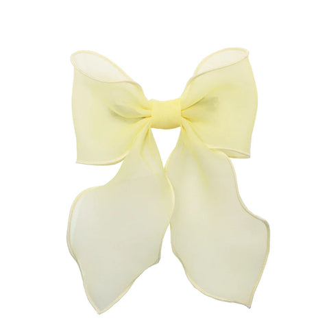 BOW BARRETTE IN PALE YELLOW