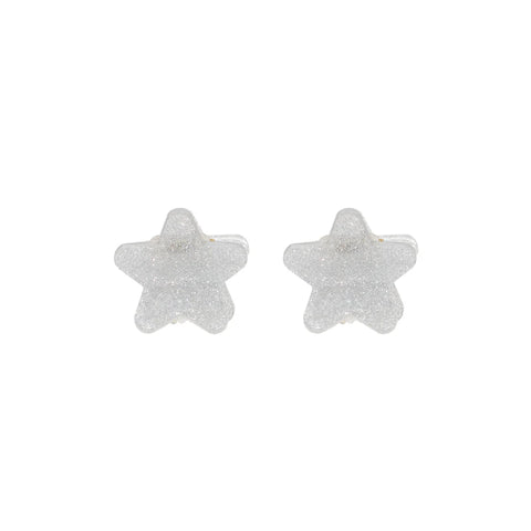 BABY STAR CLIP SET IN SILVER TINSEL