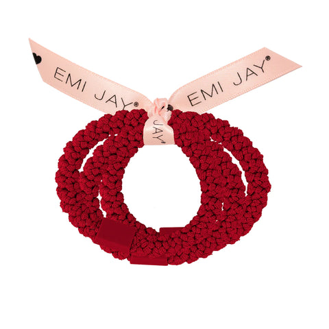 CHERRY KISS KNIT HAIR TIES 3-PACK